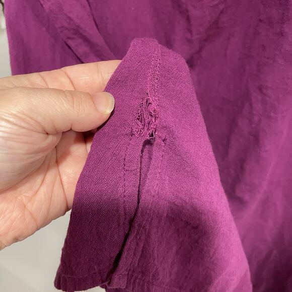 Embroidered Designs Handcrafted in Guatemala Blouse Large Purple Floral Boho - Picture 4 of 7